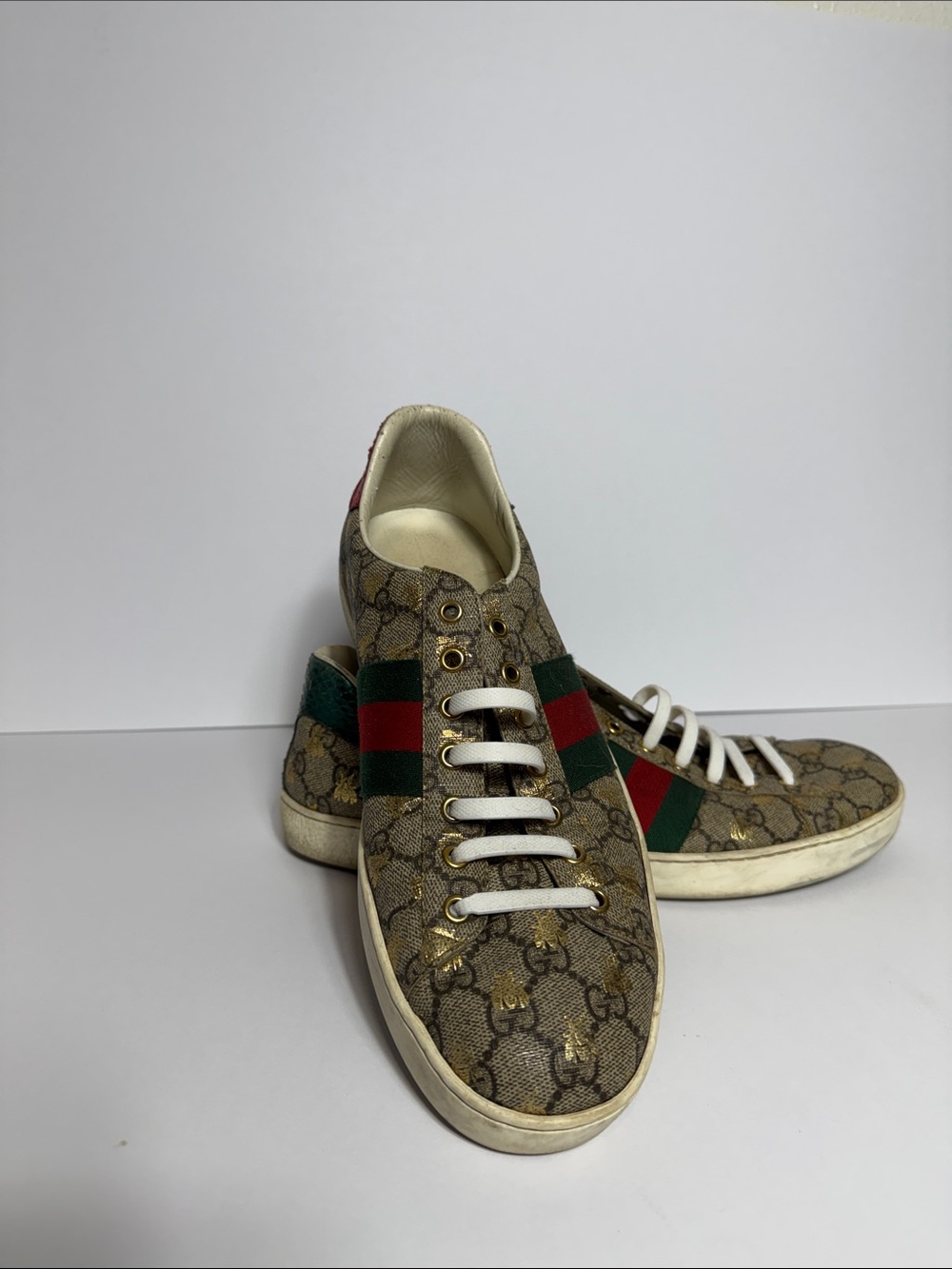 Gucci Men's Ace Low-Top Canvas Sneakers